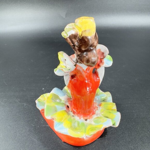 Vintage Hand Made RedWare Pottery Spanish Dancer Artist Signed Figurine Decor - Picture 11 of 12